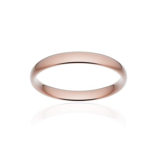 Alliance classique demi jonc confort or 750 rose poli 3 mm