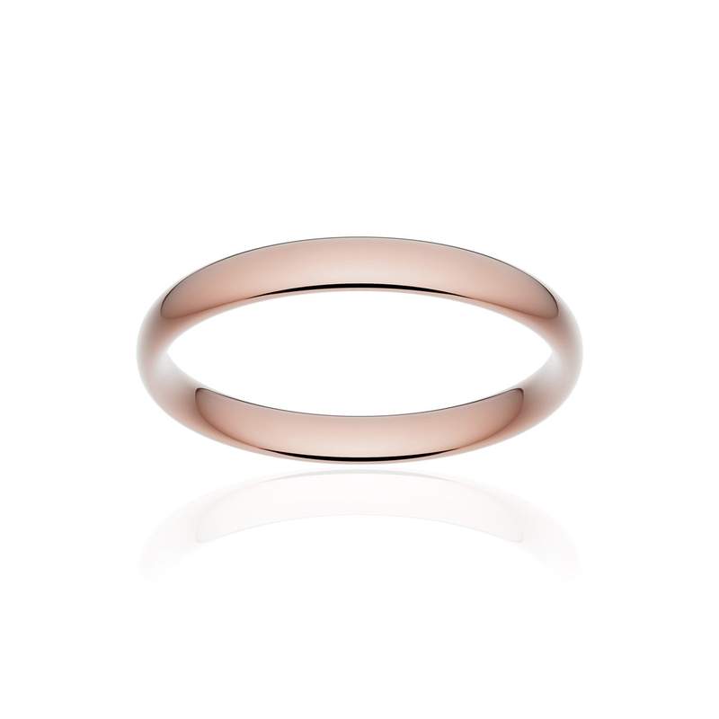 Alliance classique demi jonc confort or 750 rose poli 3 mm - vue 1