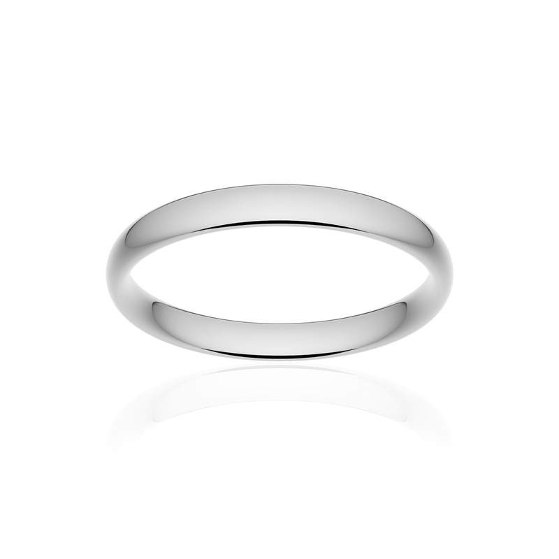 Alliance classique demi jonc confort platine 950 poli 3 mm - vue 1