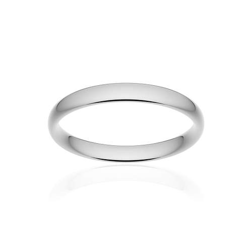 Alliance classique demi jonc confort or 750 blanc poli 3 mm