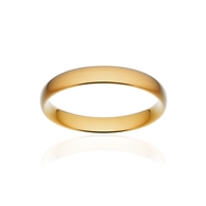 Alliance classique demi jonc confort or 750 jaune brossé 3,5 mm