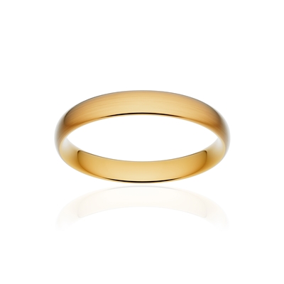 Alliance classique demi jonc confort or 375 jaune brossé 3,5 mm
