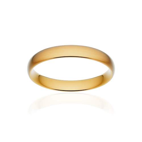 Alliance classique demi jonc confort or 375 jaune brossé 3,5 mm