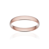 Alliance classique demi jonc confort or 750 rose brossé 3,5 mm