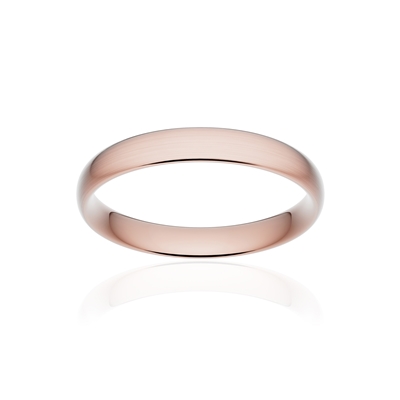 Alliance classique demi jonc confort or 750 rose brossé 3,5 mm