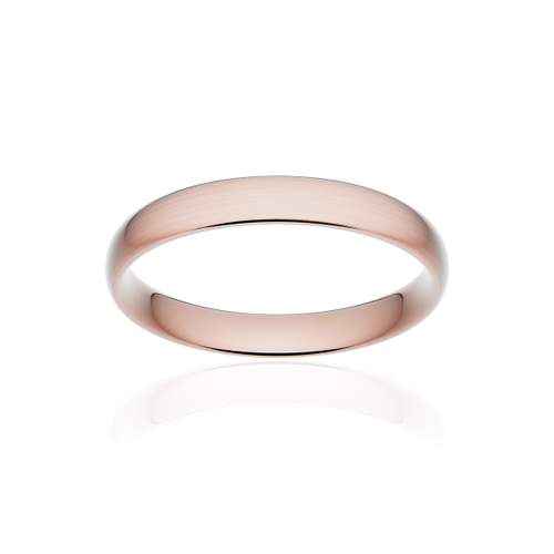 Alliance classique demi jonc confort or 750 rose brossé 3,5 mm