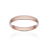 Alliance classique demi jonc confort or 750 rose poli 3,5 mm
