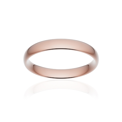 Alliance classique demi jonc confort or 750 rose poli 3,5 mm - vue 1