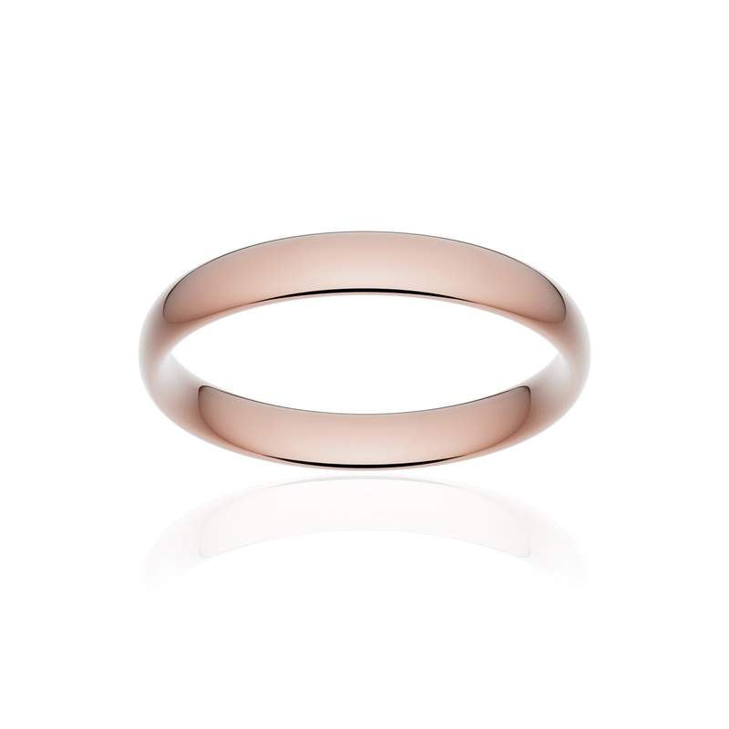 Alliance classique demi jonc confort or 750 rose poli 3,5 mm - vue 1