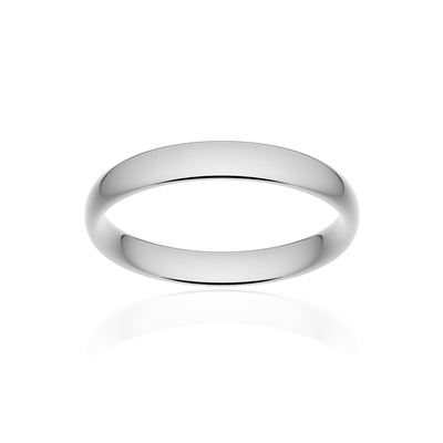 Alliance classique demi jonc confort platine 950 poli 3,5 mm - vue 1