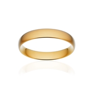 Alliance classique demi jonc confort or 750 jaune brossé 4 mm