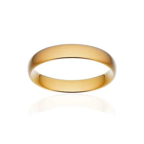 Alliance classique demi jonc confort or 375 jaune brossé 4 mm