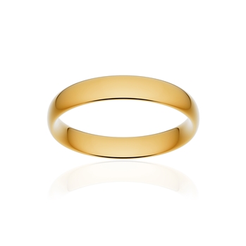 Alliance demi jonc confort or 750 jaune poli 4 mm