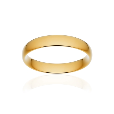 Alliance demi jonc confort or 750 jaune poli 4 mm