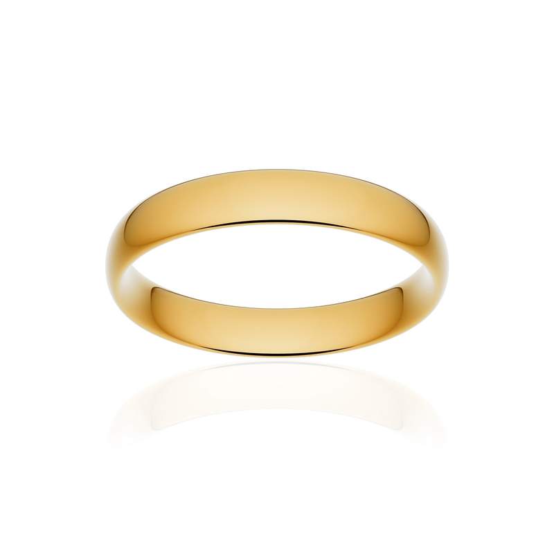Alliance classique demi jonc confort or 375 jaune poli 4 mm - vue 1