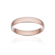 Alliance classique demi jonc confort or 750 rose brossé 4 mm