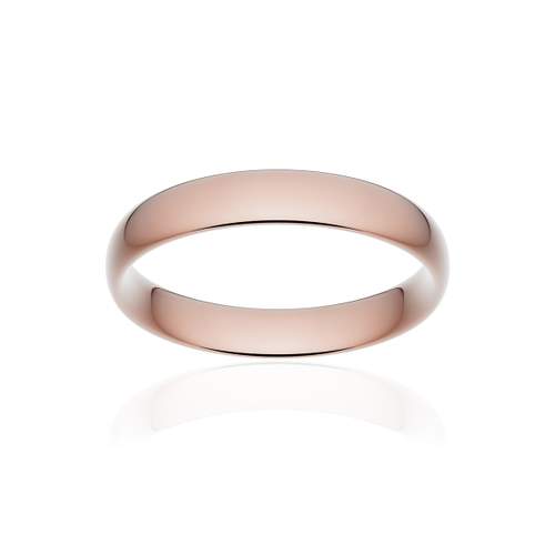Alliance classique demi jonc confort or 750 rose poli 4 mm