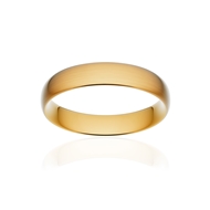 Alliance classique demi jonc confort or 750 jaune brossé 4,5 mm