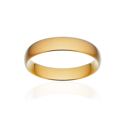 Alliance classique demi jonc confort or 375 jaune brossé 4,5 mm