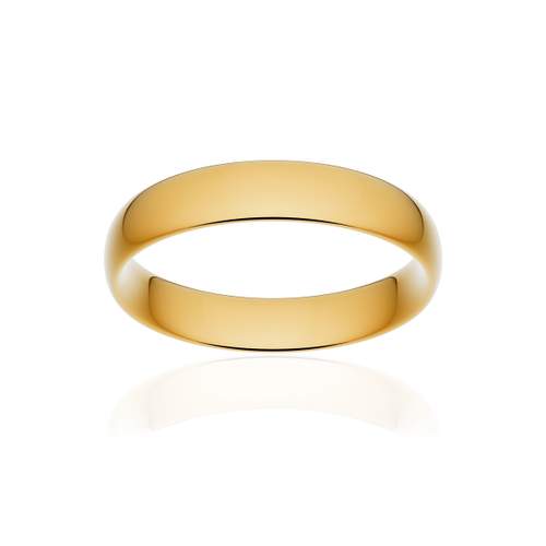 Alliance classique demi jonc confort or 375 jaune poli 4,5 mm