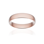 Alliance classique demi jonc confort or 750 rose brossé 4,5 mm - vue 1