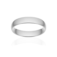 Alliance classique demi jonc confort platine 950 poli 4,5 mm