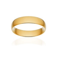Alliance classique demi jonc confort or 375 jaune poli 5 mm