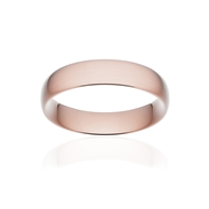 Alliance classique demi jonc confort or 750 rose brossé 5 mm