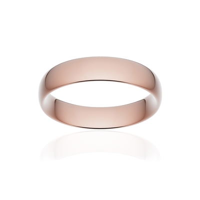 Alliance classique demi jonc confort or 750 rose poli 5 mm