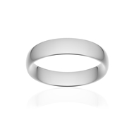 Alliance classique demi jonc confort platine 950 poli 5 mm