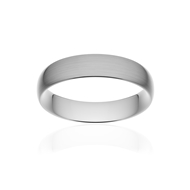 Alliance classique demi jonc confort or 750 blanc brossé 5 mm