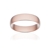 Alliance classique demi jonc confort or 750 rose brossé 5,5 mm