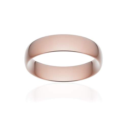Alliance classique demi jonc confort or 750 rose poli 5,5 mm