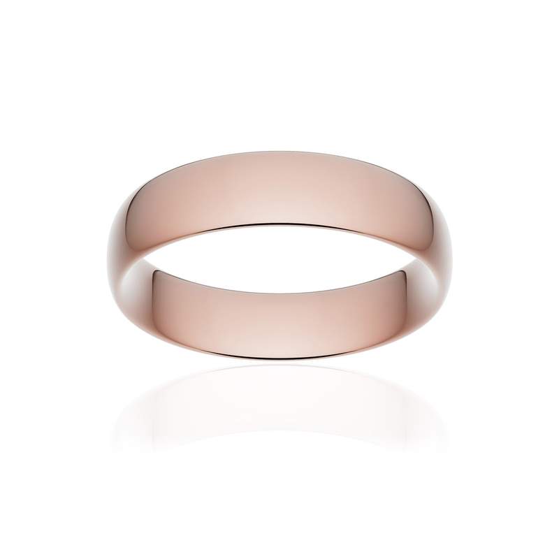 Alliance classique demi jonc confort or 750 rose poli 5,5 mm - vue 1