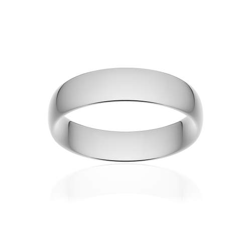 Alliance classique demi jonc confort or 750 blanc poli 5,5 mm