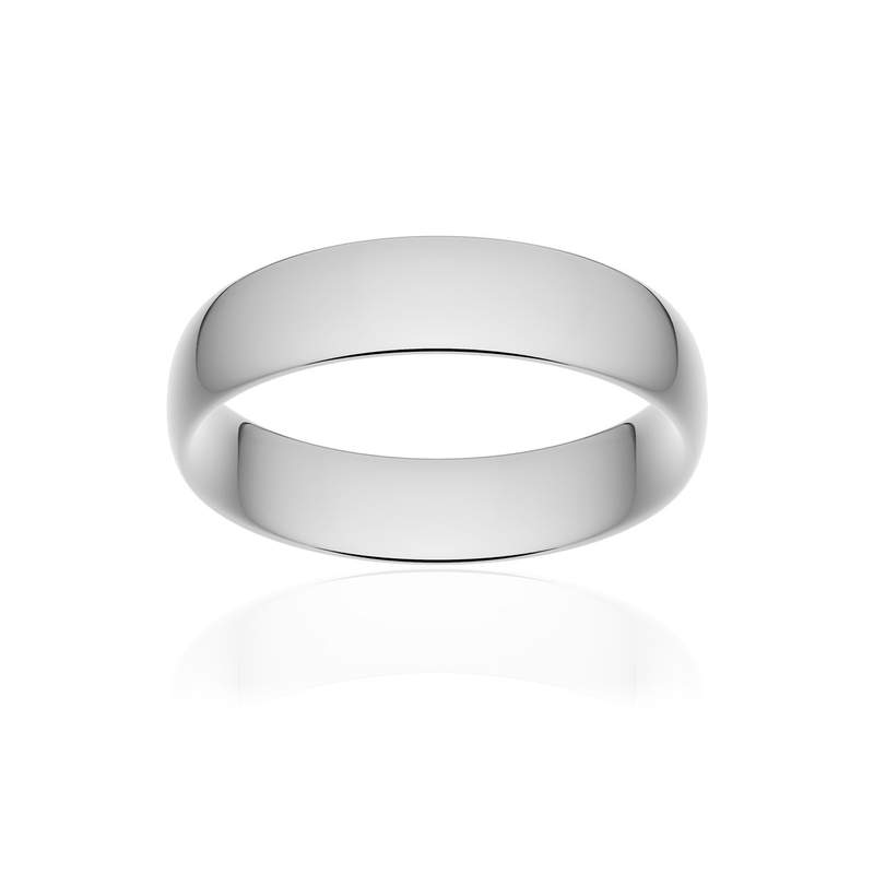 Alliance classique demi jonc confort or 375 blanc poli 5,5 mm - vue 1
