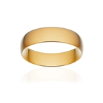 Alliance classique demi jonc confort or 375 jaune brossé 6 mm - vue 1