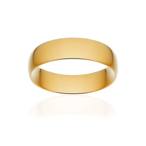 Alliance classique demi jonc confort or 750 jaune poli 6 mm