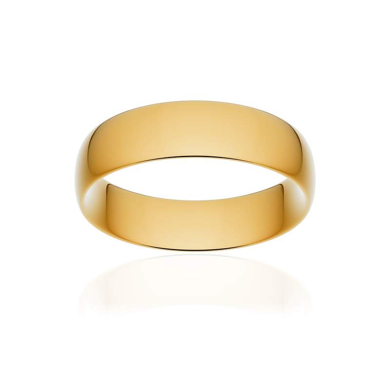 Alliance classique demi jonc confort or 750 jaune poli 6 mm - vue 1