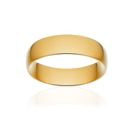 Alliance classique demi jonc confort or 375 jaune poli 6 mm