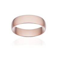 Alliance classique demi jonc confort or 750 rose brossé 6 mm