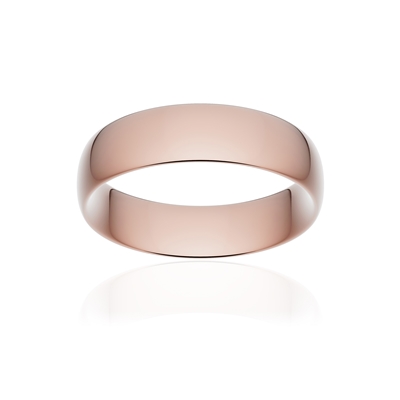 Alliance classique demi jonc confort or 750 rose poli 6 mm