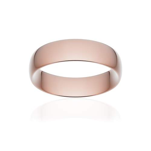 Alliance classique demi jonc confort or 750 rose poli 6 mm