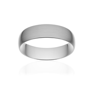 Alliance classique demi jonc confort platine 950 brossé 6 mm