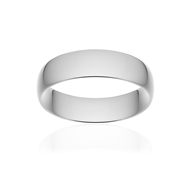 Alliance classique demi jonc confort platine 950 poli 6 mm