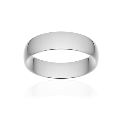 Classic half wedding band in platinum 950 polished 6 mm