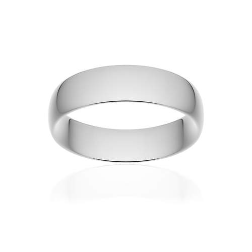 Alliance classique demi jonc confort or 750 blanc poli 6 mm