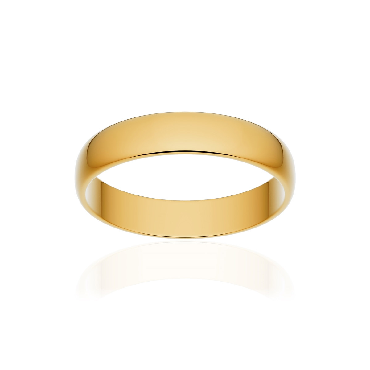Alliance demi jonc confort or 750 jaune poli 4 mm