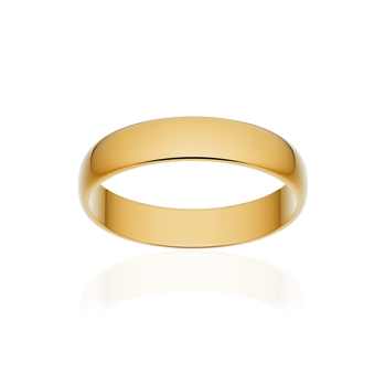 Alliantiering, halfrond, comfortabel, 750 geelgoud gepolijst, 4 mm