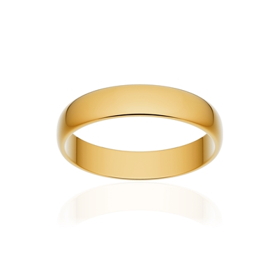 Alliance classique demi jonc or 375 jaune poli 4 mm